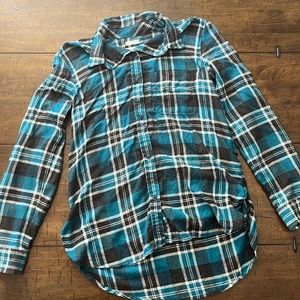 American Eagle Ahh-Mazingly Soft Teal Flannel